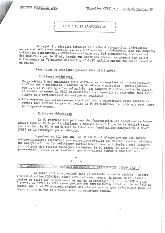 Compilation des articles publiés dans Nouvelles CFDT