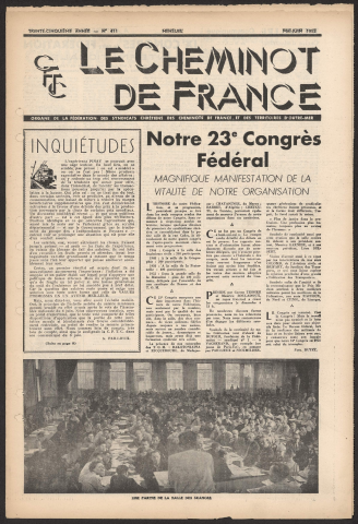 Cheminot de France n°411, mai 1952