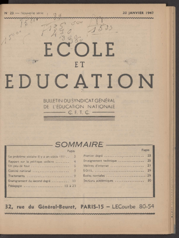 n°23, janvier 1947