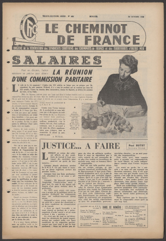 Cheminot de France n°463, octobre 1956