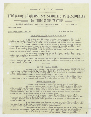 n°100 à 114, 1936