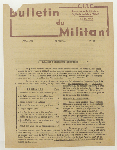 n°61, avril 1957