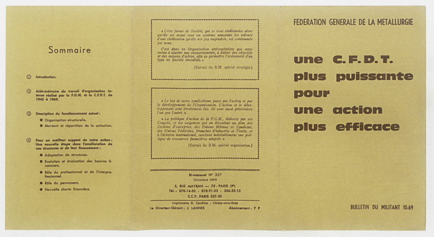n° spécial ou n°307, décembre 1969
