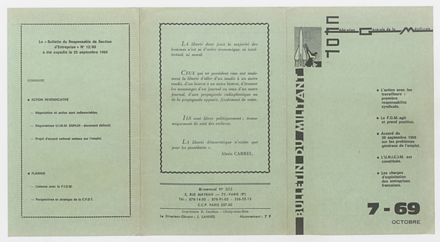 n°7-69 ou n°303, octobre 1969