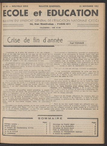 n°95, 23 novembre 1951