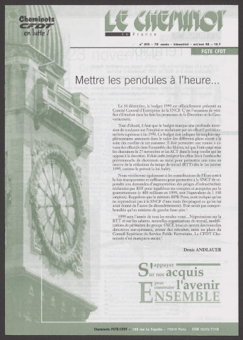 "en lutte!" n°845, octobre-novembre 1998