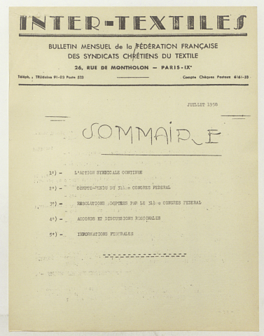 n°spécial, juillet 1958