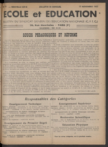 n°77, 17 novembre 1950