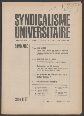 n°447, 7 décembre 1967