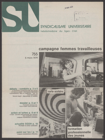 Syndicalisme universitaire n°755, 5 mars 1979