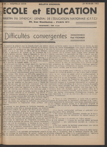 n°101, 29 février 1952
