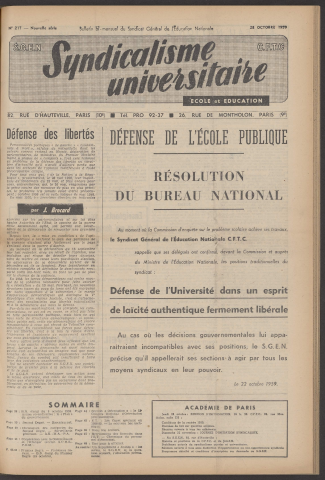 n°217, 28 octobre 1959