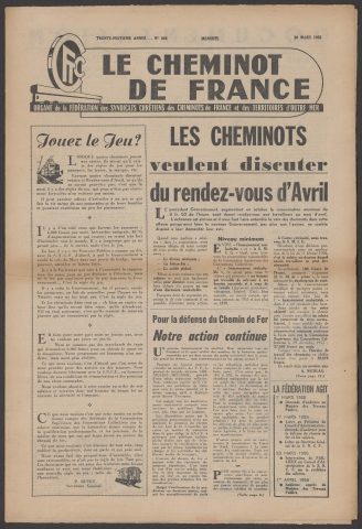 Cheminot de France n°444, mars 1955