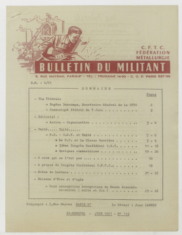 n°6-61 ou n°112, juin 1961