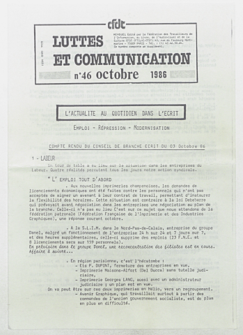n°46 de octobre 1986