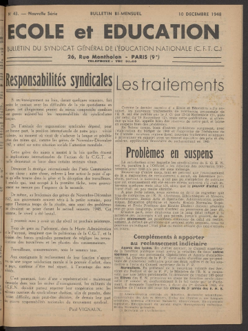 n°43, 10 décembre 1948